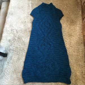 Zara knit mini dress in teal blue